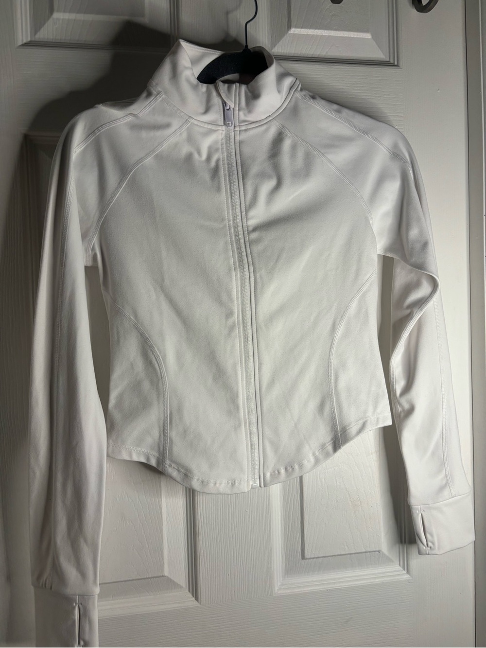 White Zip-Up Athletic Jacket